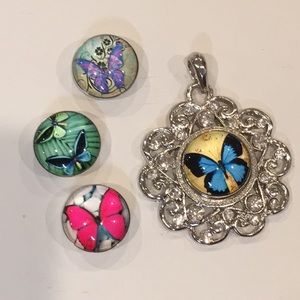 Swirly Round Snap Pendant